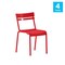 Flash Furniture Red All-Weather Armless Steel Dining Chair, 4PK 4-XU-CH-10318-RED-GG - alternate 6